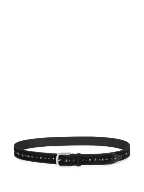Orciani embroidered suede-finish belt Black U08430