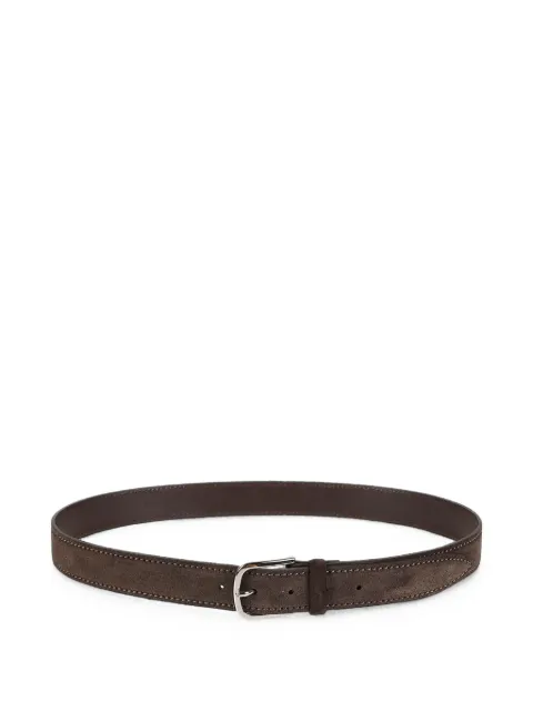 Orciani suede-finish topstitched belt Brown U08122