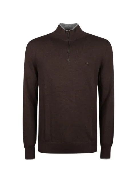 Michael Kors quarter-zip merino-wool sweater Brown CR1601Z7AP