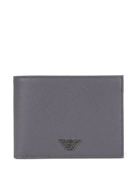 Emporio Armani logo-plaque bi-fold wallet Grey Y4R165Y138E