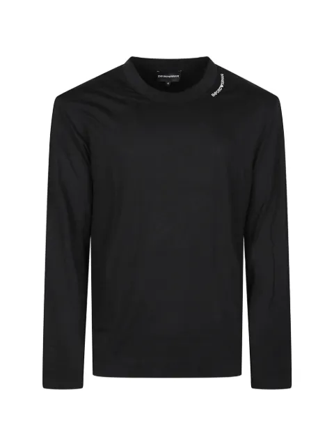 Emporio Armani logo-print long-sleeve T-shirt Black EM006771AF1