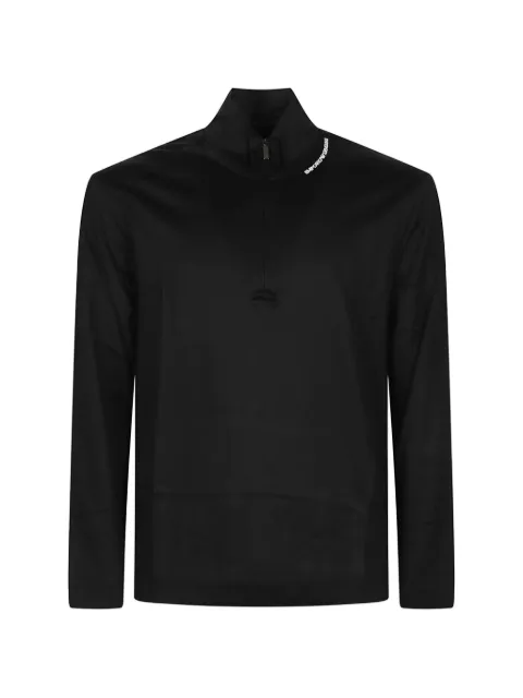 Emporio Armani logo-print zip-neck T-shirt Black EM006806AF1