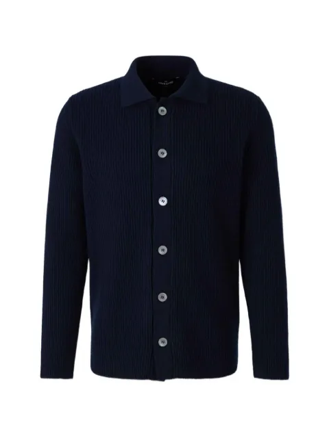 Gran Sasso ribbed-knit button-down sweater Blue 2310415561