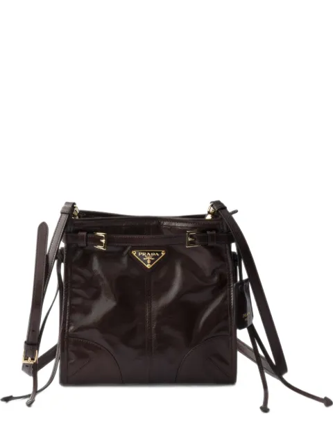 Prada Bonnie leather mini shoulder bag Brown 1BH229VOOM2CYR