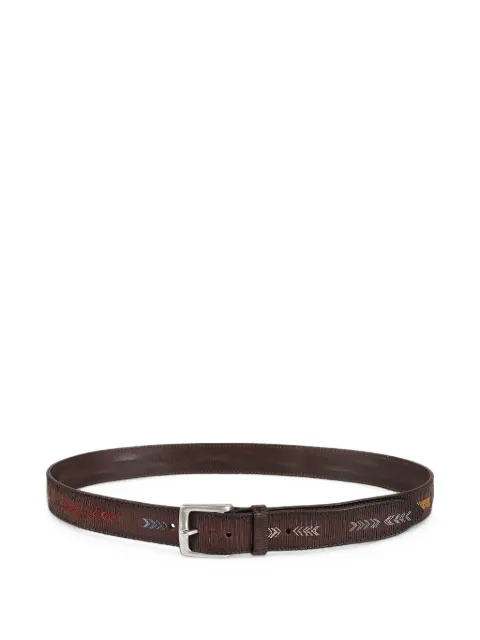 Orciani embroidered leather belt Brown U08434BLX