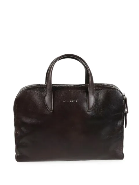 Orciani grainy leather briefcase Brown P00755