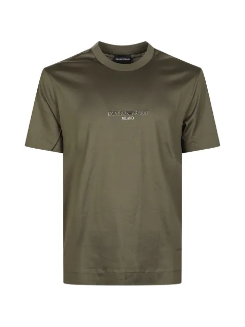 Emporio Armani logo-print crew-neck T-shirt Green EM007353AF10017