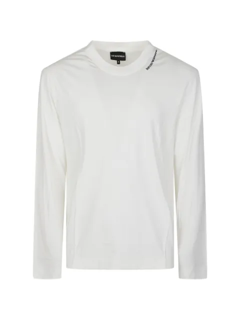Emporio Armani logo-print long-sleeve T-shirt White EM006771AF1