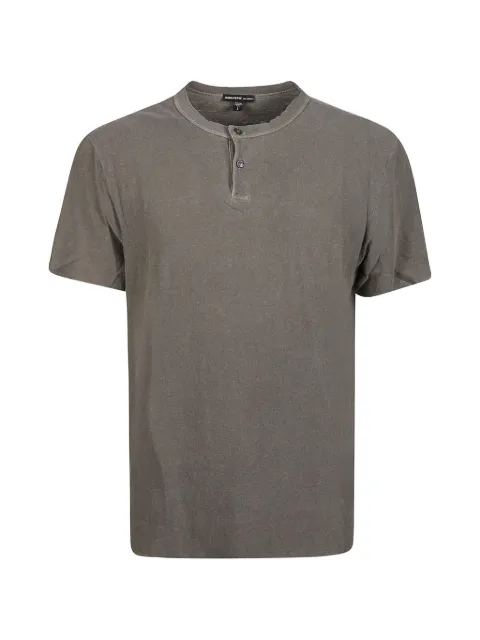 James Perse henley-neck short-sleeve T-shirt Brown MJD3783