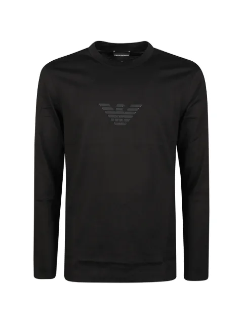 Emporio Armani logo-embossed long-sleeve T-shirt Black EM004584AF13669