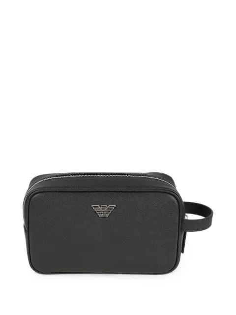 Emporio Armani logo-plaque wash bag Grey EM002829AF1