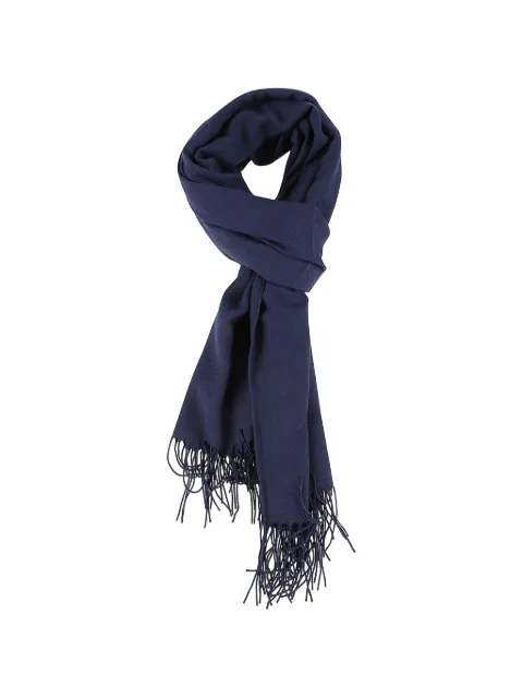 Emporio Armani fringed-edge scarf Blue EM004237AF21538