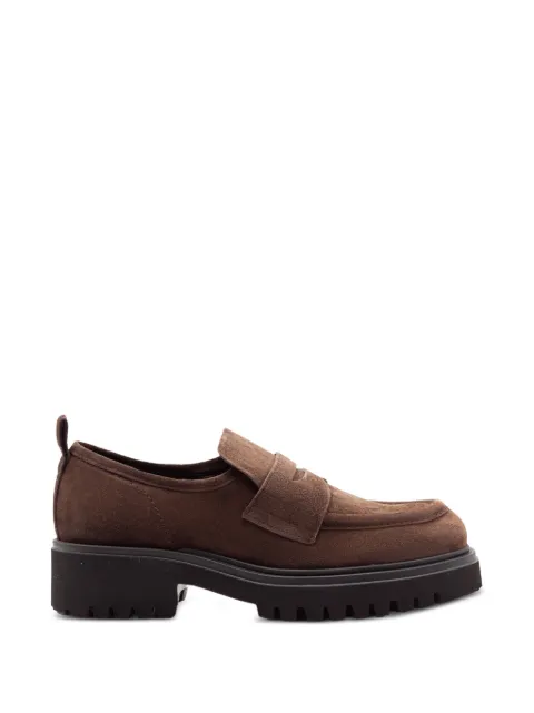 GUGLIELMO ROTTA suede platform loafers Brown 64220004EBONY