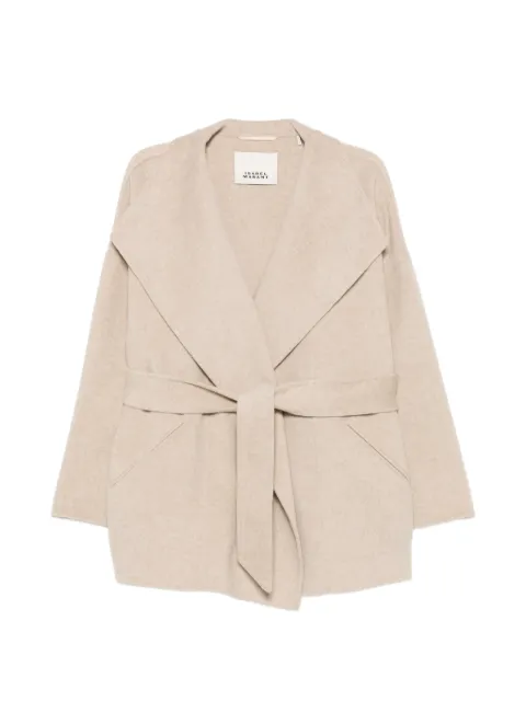 ISABEL MARANT Ceaton belted shawl-collar coat Neutrals MA0580FAD3D03I