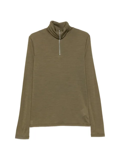 Jil Sander zip-neck long-sleeve T-shirt Green J22GC0279J70021