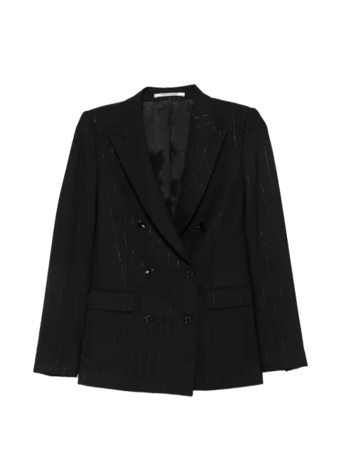 Tagliatore pinstripe double-breasted suit Black TPARIGI10BADH50046