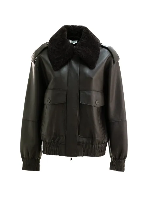 P.A.R.O.S.H. shearling-collar jacket Brown MACIOCK26WD431919SP