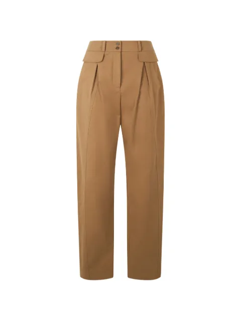 Alberta Ferretti pleated straight-leg trousers Brown A03026624