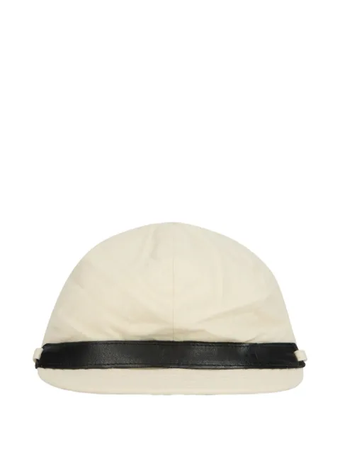 Alberta Ferretti leather-band logo-plaque hat White A36016682