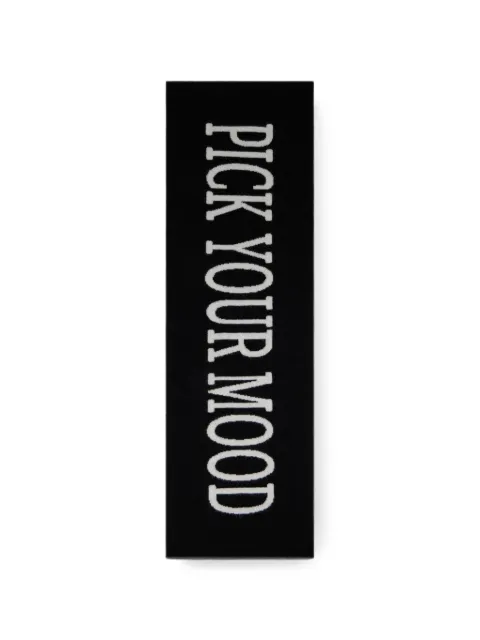 Alberta Ferretti slogan-intarsia knitted scarf Black J33806602