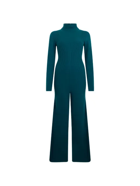Alberta Ferretti ribbed-knit high-neck jumpsuit Blue A04805102