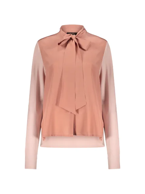 Moorer pussy-bow silk blouse Pink SHAILALXS