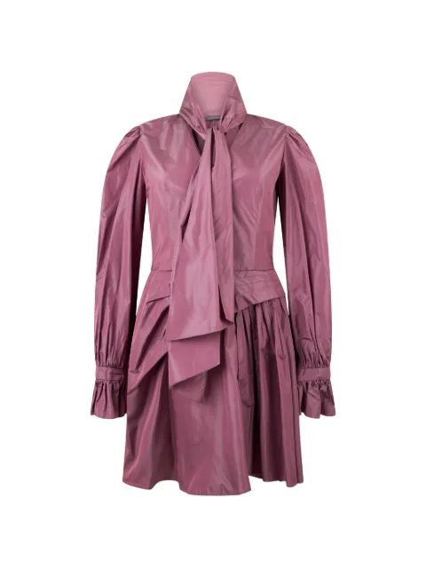 Alberta Ferretti pussy-bow ruffled-cuff mini dress Pink A04036620