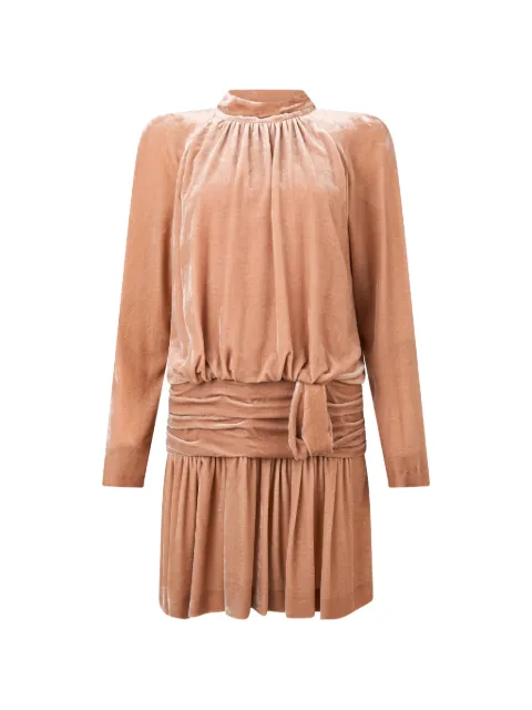 Alberta Ferretti pleated belted mini dress Orange A04446639