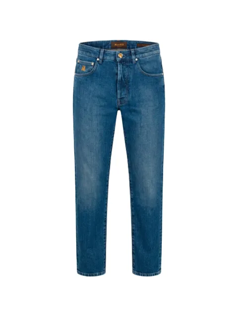 Moorer straight-leg logo-patch jeans Blue SILONEK76