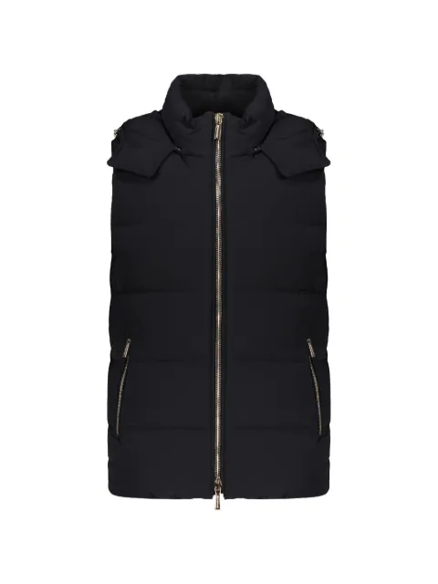 Moorer Fire hooded padded gilet Blue FIREKNO