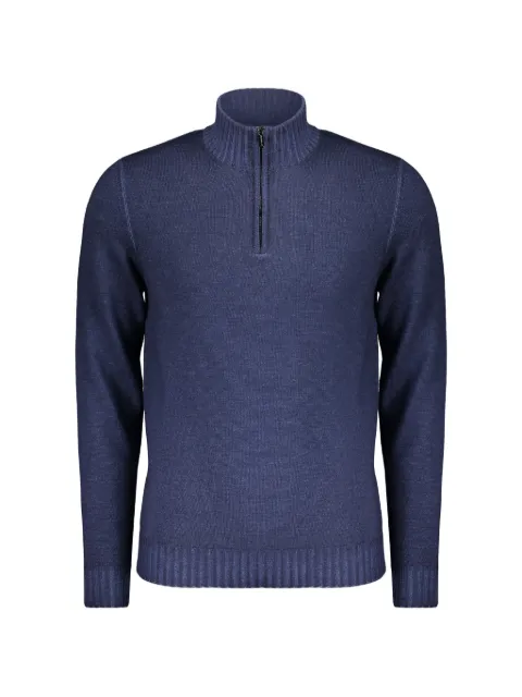 Moorer quarter-zip virgin-wool sweater Blue TERNIXT