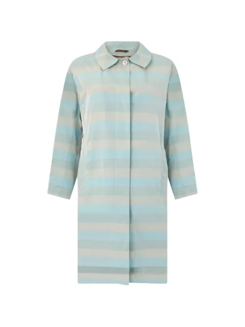 Moorer horizontal-stripe coat Blue APPLESBR