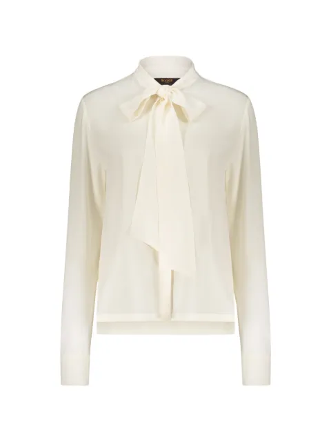 Moorer Shaila tie-neck button-up shirt White SHAILALXS