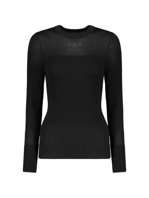 Moorer ribbed-knit long-sleeved T-shirt Black GIOSYZEF