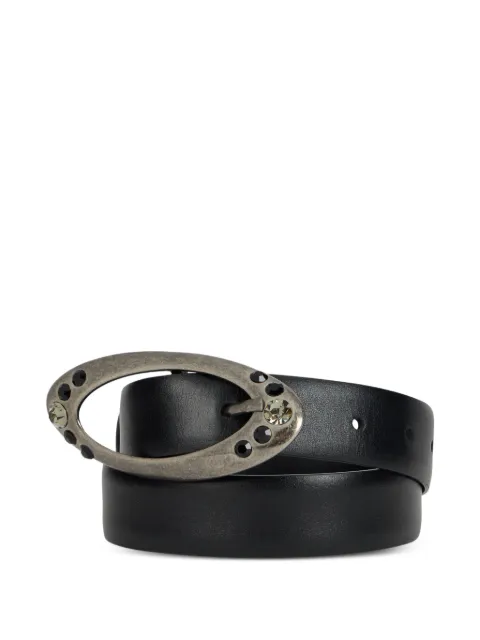 Alberta Ferretti crystal-embellished oval-buckle belt Black A30086690