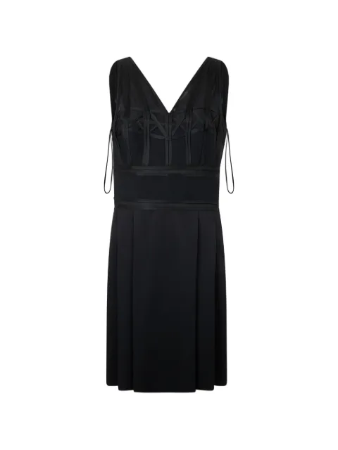 Alberta Ferretti V-neck panelled flared knee-length dress Black A04156618