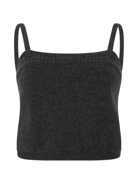 Alberta Ferretti perforated-detail cropped tank top Grey A08815102