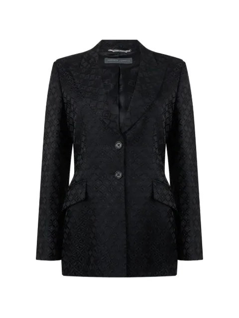 Alberta Ferretti jacquard-pattern lapel-collar blazer Black A05055134