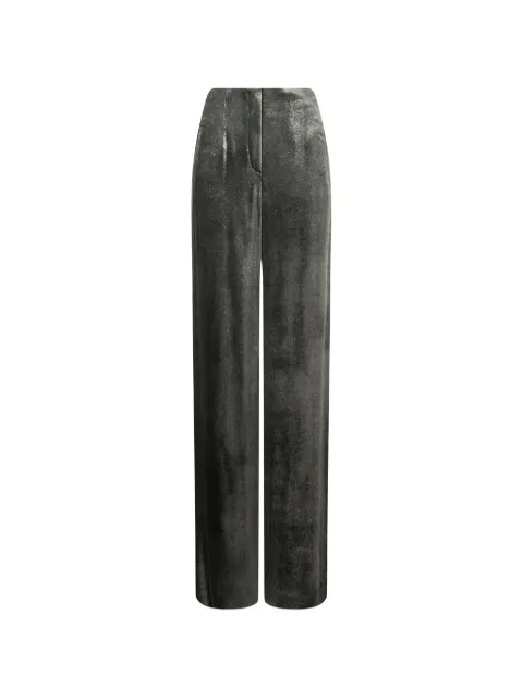 Alberta Ferretti metallic-effect straight-leg trousers Grey A03115149