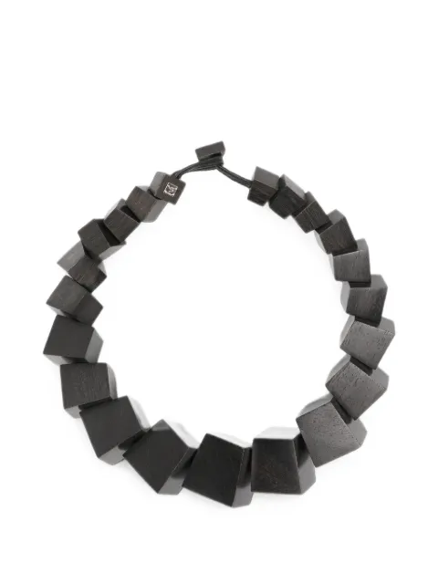 Monies Aether geometric wood necklace Black 8384WDB