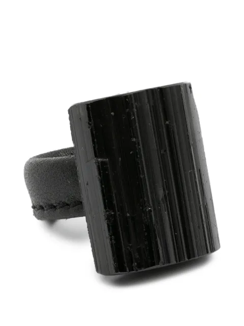Monies sculptural leather-strap ring Black M42099