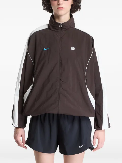 Nike logo-embroidered jacket Brown IO8380