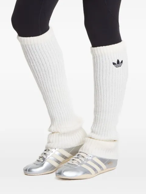 adidas logo-embroidered ribbed leg warmers White KR6780