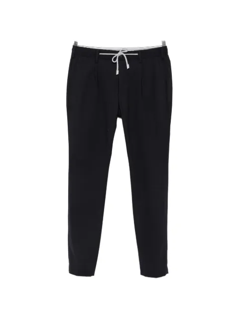 Eleventy drawstring-waist pleated trousers Black X75PANB21AFTES0A053
