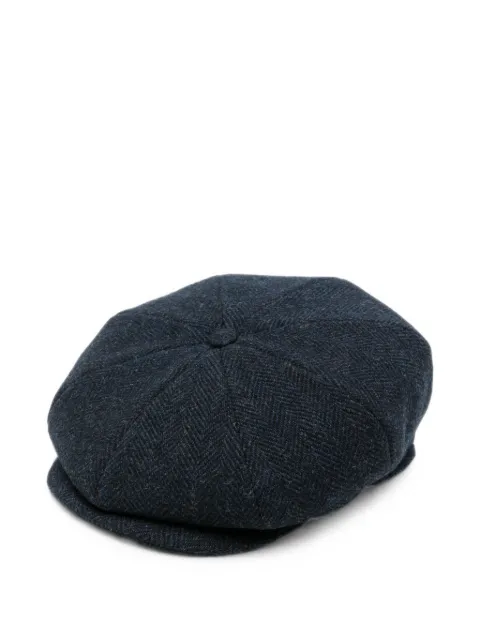 Gran Sasso herringbone-pattern wool flat beret Blue 8510662812598