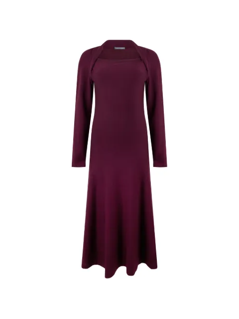Alberta Ferretti long-sleeve wool midi dress Red A04845100