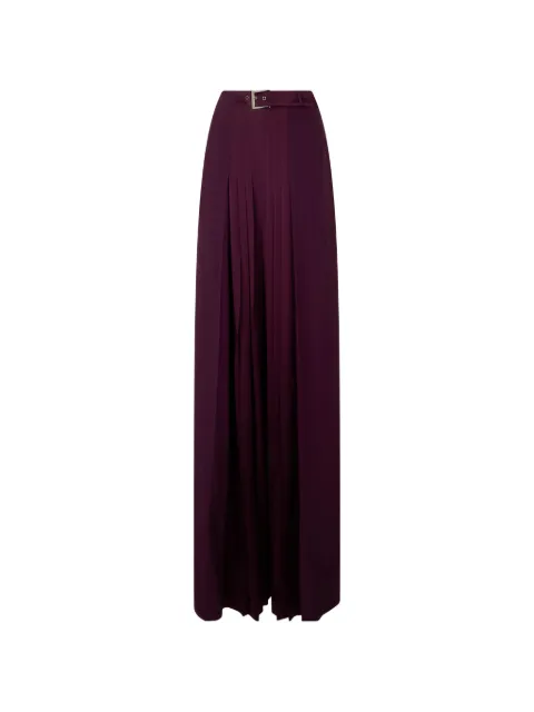 Alberta Ferretti buckle-detail pleated maxi skirt Purple A03025118