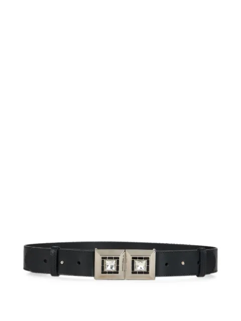 Alberta Ferretti crystal-embellished leather belt Black A30105191