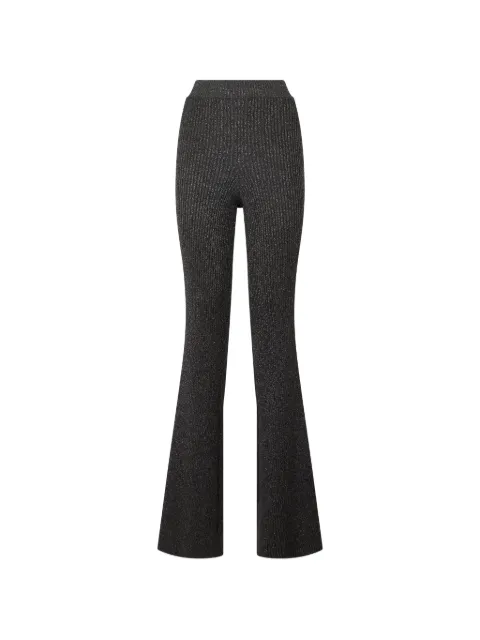 Alberta Ferretti ribbed-knit flared trousers Grey A03815106