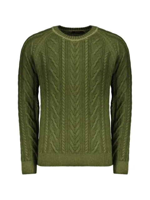 Moorer cable-knit cashmere sweater Green ANSELMARA